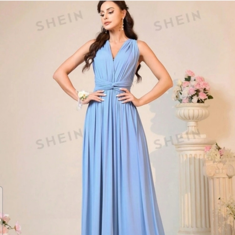 Convertible multi-way twist wrap classic halter dress